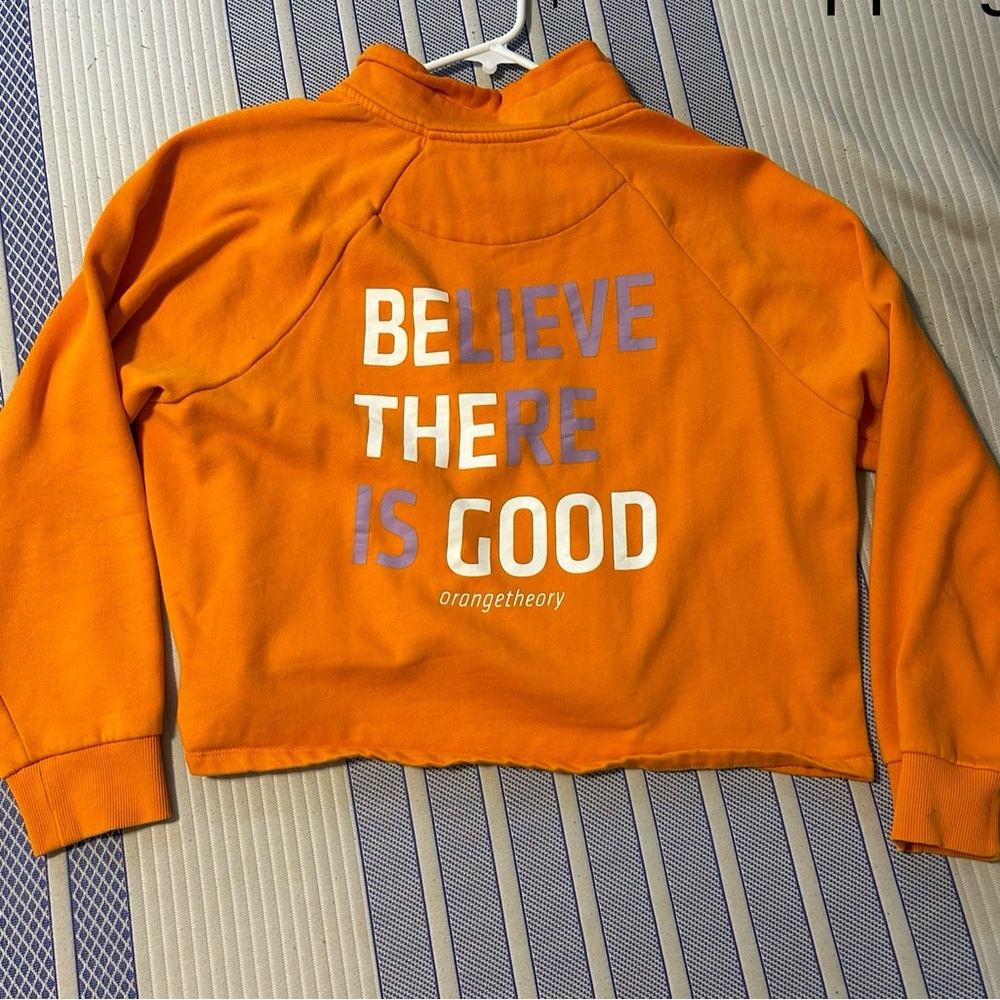 Orangetheory Orange Sweater with Motivational Text